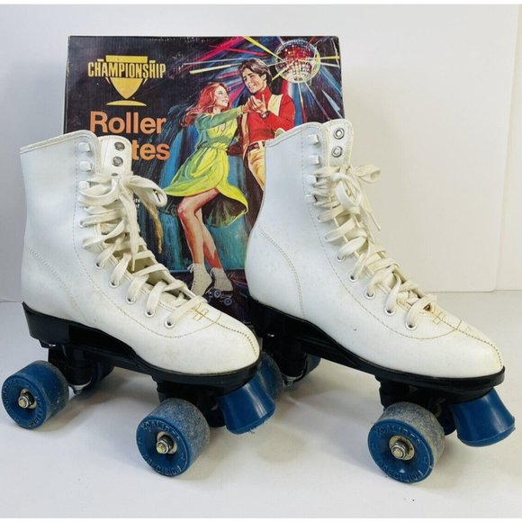 Vintage Accessories Vintage Distressed White Leather Roller Derby